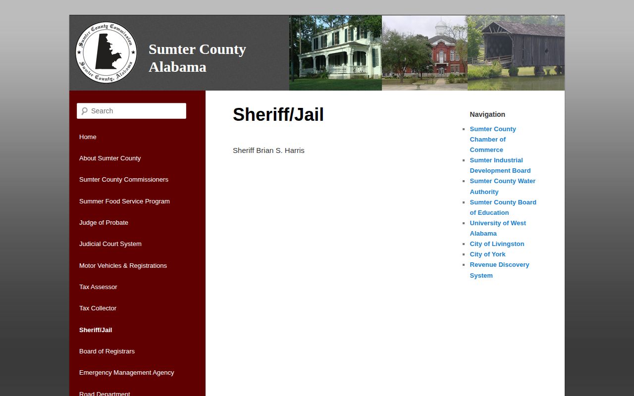 Official Sumter County Alabama sheriff and jail webpage